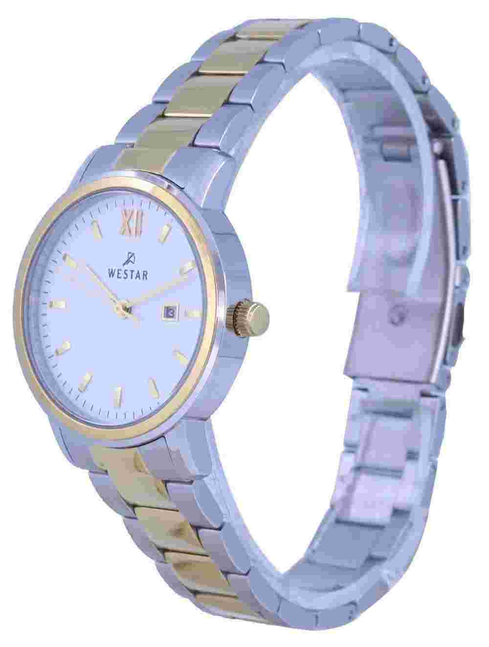 Westar White Dial Two Tone Stainless Steel Quartz 40245 CBN 101 Women's Watch