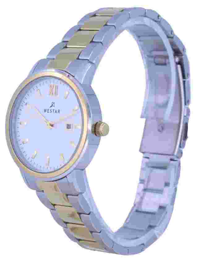 Westar White Dial Two Tone Stainless Steel Quartz 40245 CBN 101 Women's Watch