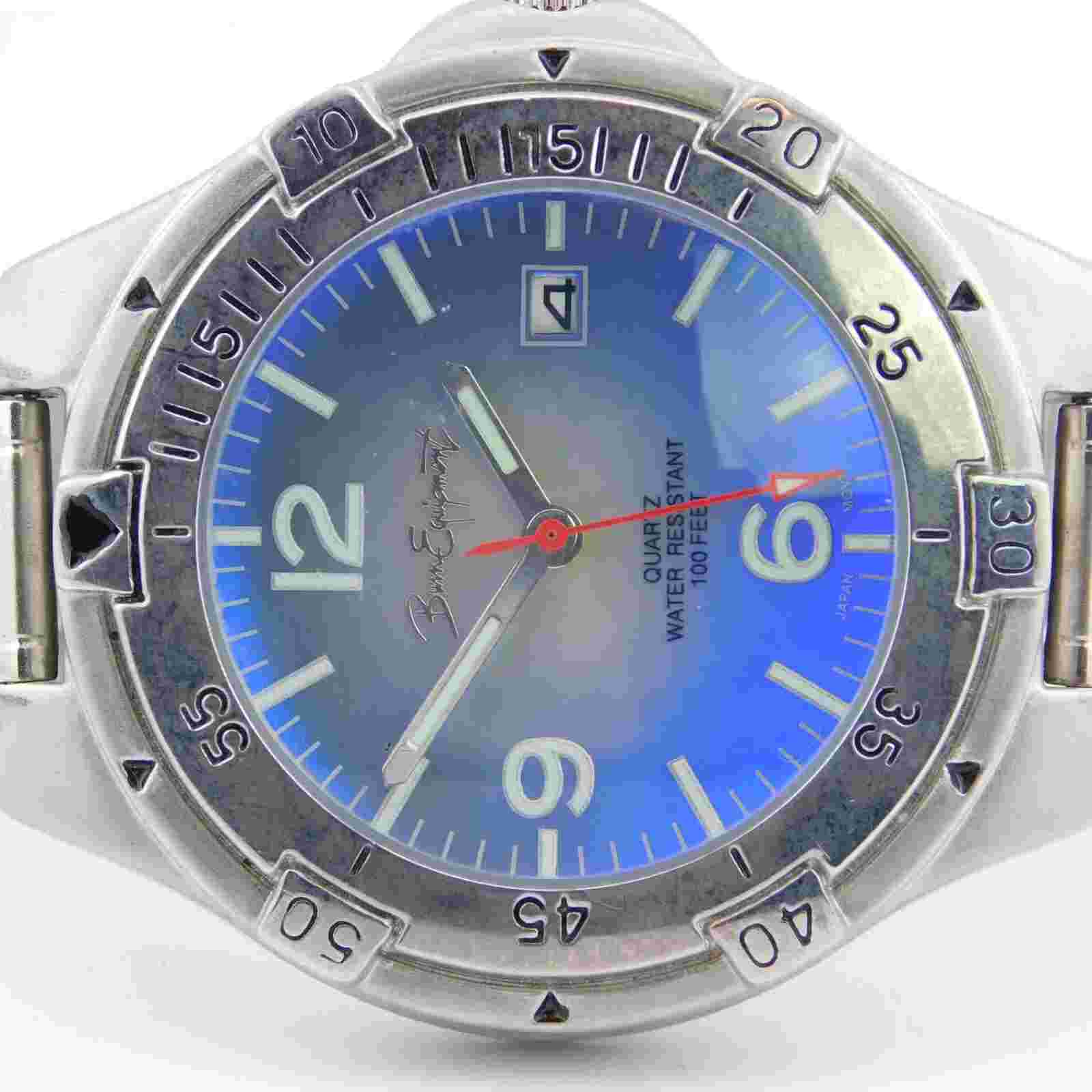 B.U.M. Equipment BUEM3340 Silver Tone Quartz Men's Watch Sz. 7 1/4" New Battery