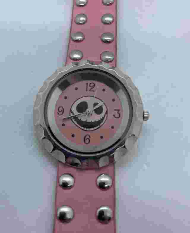 The Nightmare Before Christmas Jack Skellington Wrist Watch, Pink And Silver