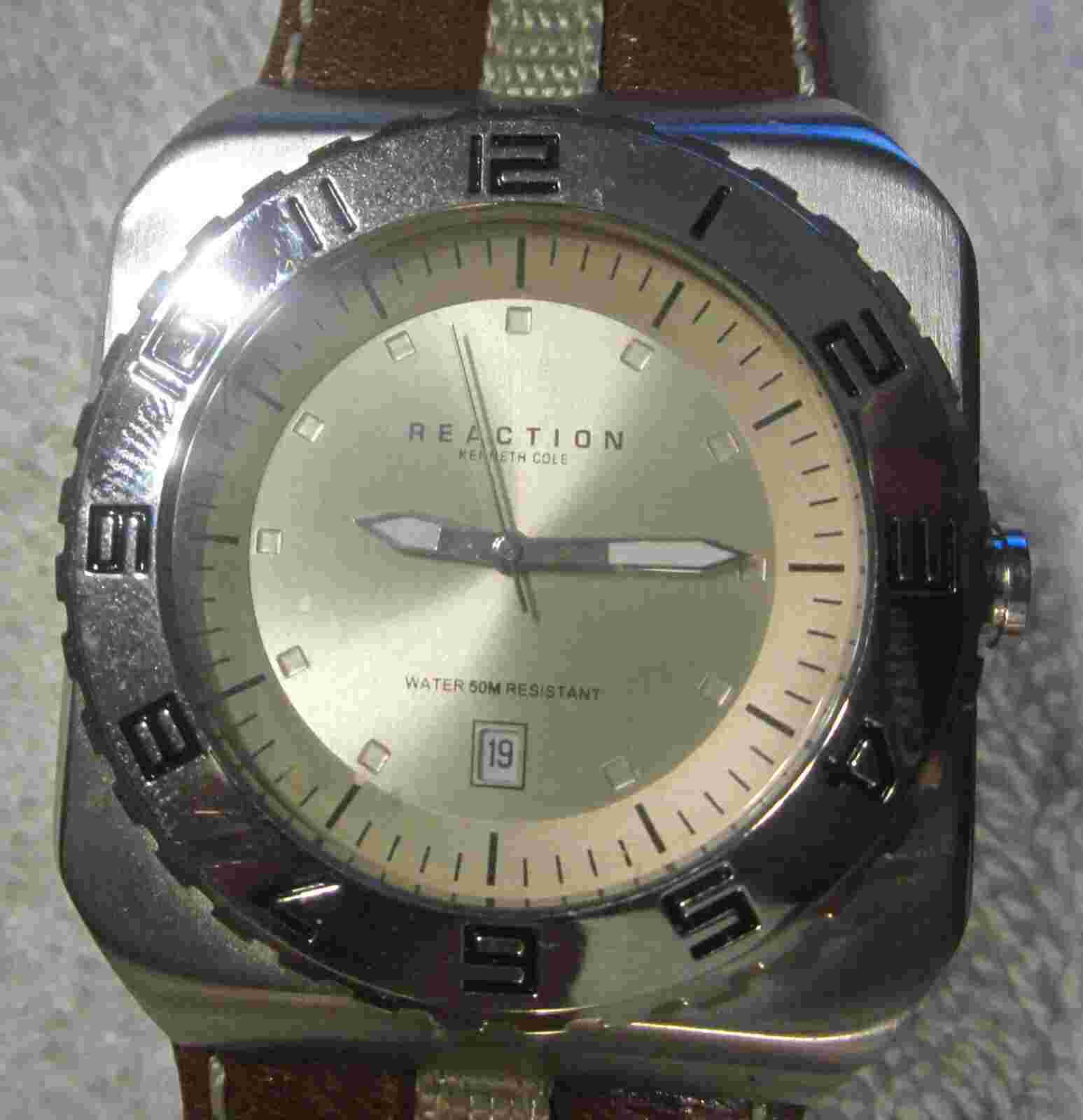 1 Kenneth Cole Reaction Mens Analog wrist watch,RK1114,chronograph,needs battery