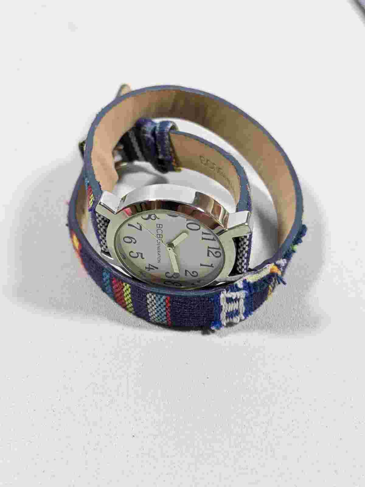BCBGeneration White Dial Silver Tone Round Case 28 mm Colorful Wrap Band Watch