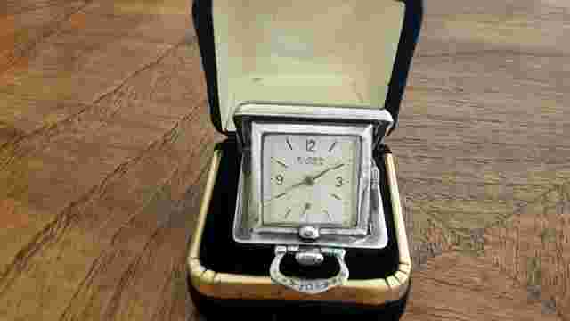 Vintage Swiss Eloga Folding Pendant Pocket Travel Watch In .935 Sterliing Silver