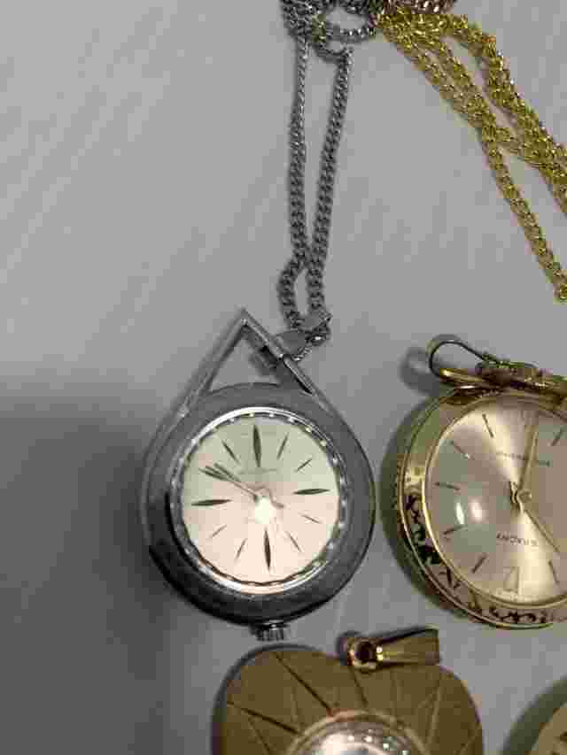 Vintage CHATEAU Kronotron Saxony pendant watches Krono Runs,for Parts Or Repair