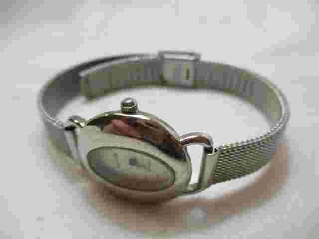 Infinity Wristwatch Silver Tone Stainless Steel Band Oval Shaped Face