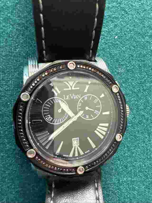 LeVian SOHO II Collection Blackberry Diamond, Stainless Steel Watch ZAG 150