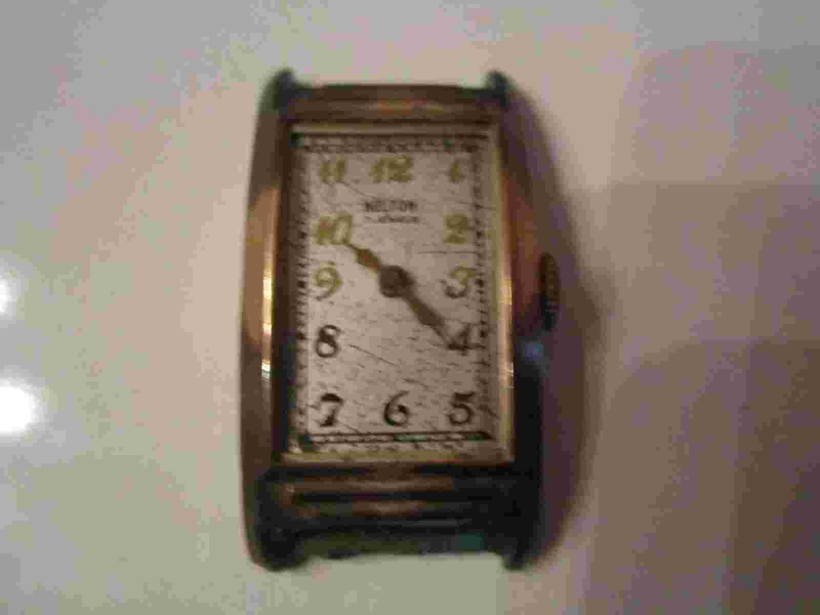 VINTAGE KELTON 7 JEWEL WIND UP TANK WATCH - NOT WORK FOR PARTS - SC-7A