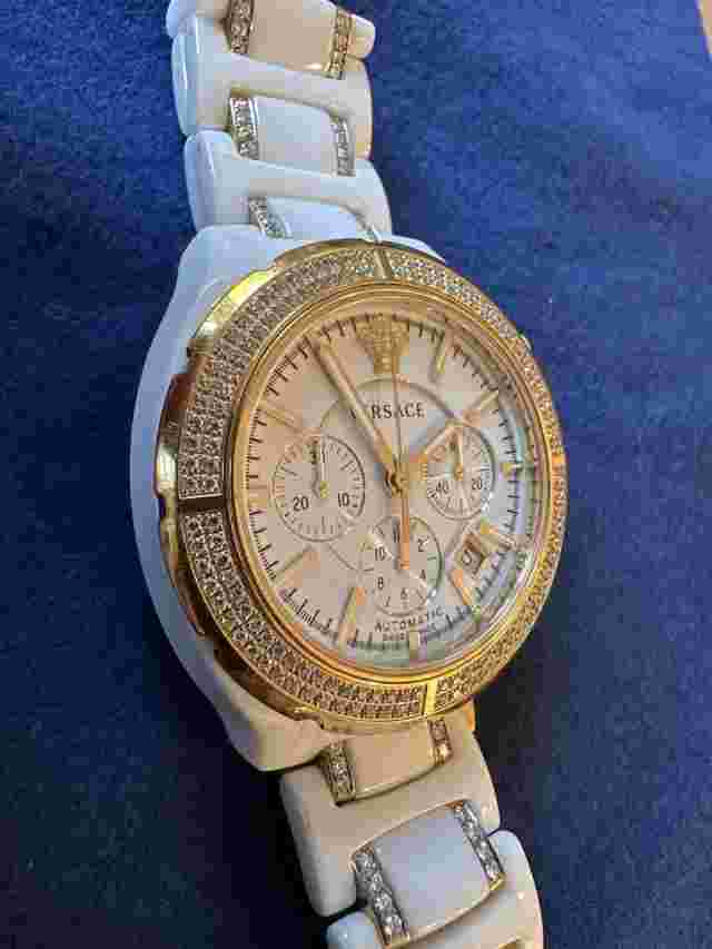VERSACE CHRONOGRAPH w/VERSACE DIAMONDS White Ceramic
