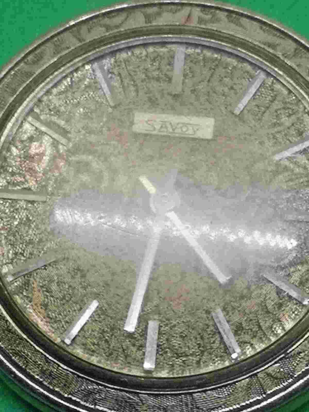 OLD SWISS SAVOY WATCH WITH SILVER FRAME AND CRYSTAL GLASS