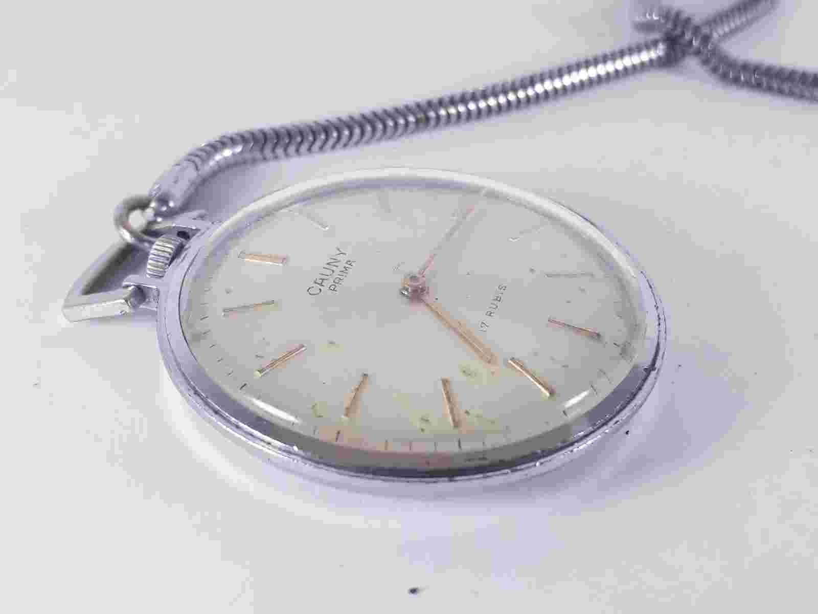 MEN'S CAUNY PRIMA  POCKET WATCH 17 RUBIS WORK WELL