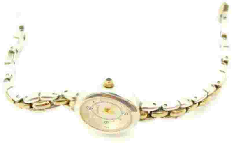 Monet Watch Quartz Analog New Battery Silver-Tone Link Bracelet Woman's Vintage