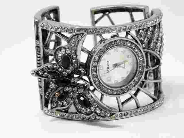 Strada Genoa Butterfly Cuff Watch Bracelet