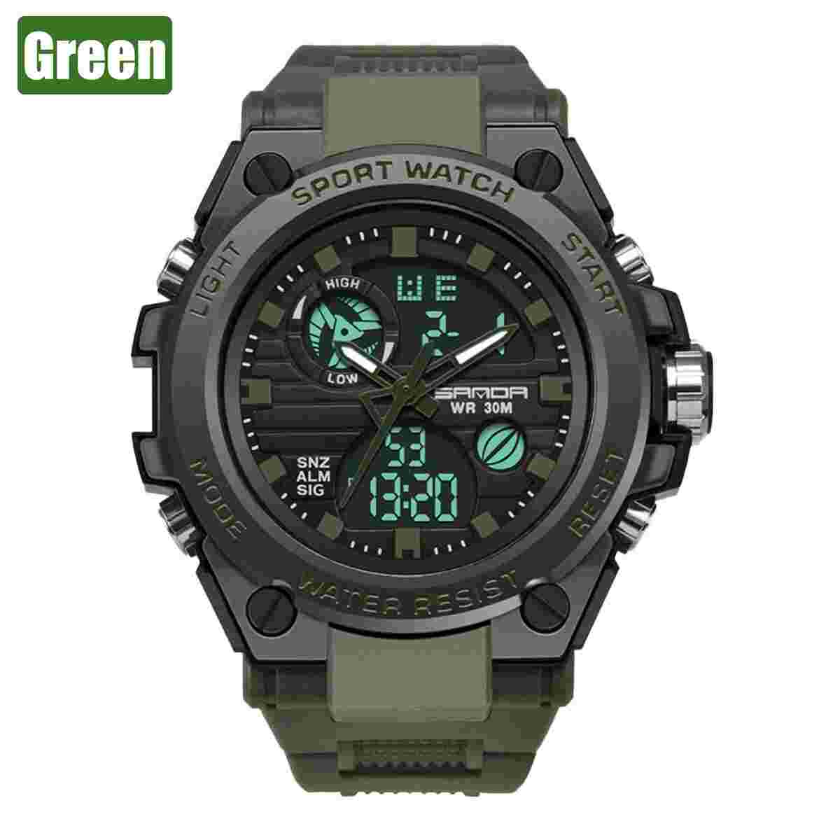 Waterproof Digital Sports Watch Military Tactical LED Backlight Wristwatch Men