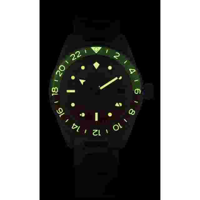Out Of Order 001-25.PA.BAND.SS Men's Paloma Auto GMT Ultra Brushed Wristwatch