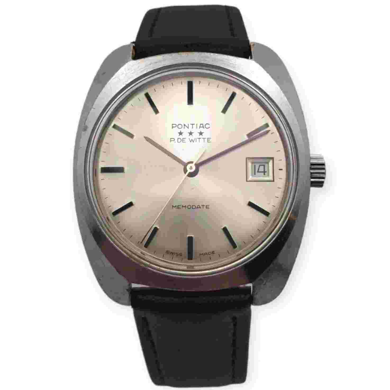 Pontiac Memodate P de Witte 35mm 1970s ETA 2763 Lebrocantheure Watch Vintage