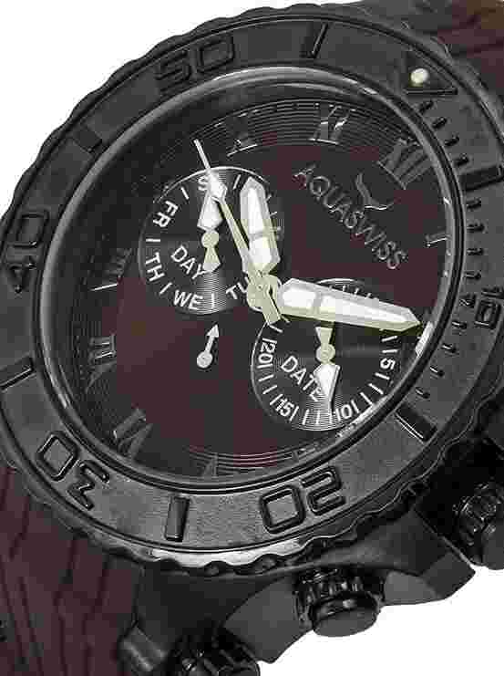 Aquaswiss 39G5010 Bolt Multifunction Swiss Men's Watch Black Ion Brown Strap