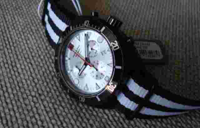 Swiss Alpine Military by Grovana Ronda 5030D turtle quartz chronograph, full set