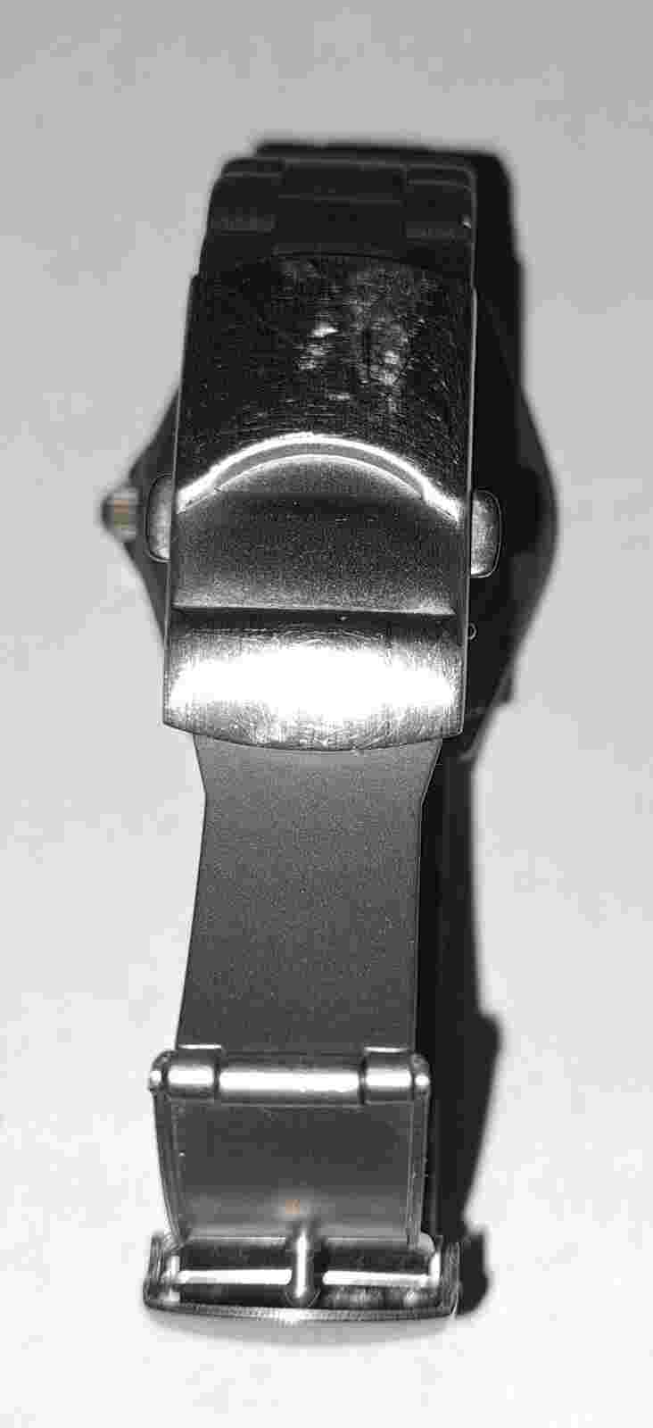 Vernier Women's Silver Toned Watch Black Silicone Band 6" Length