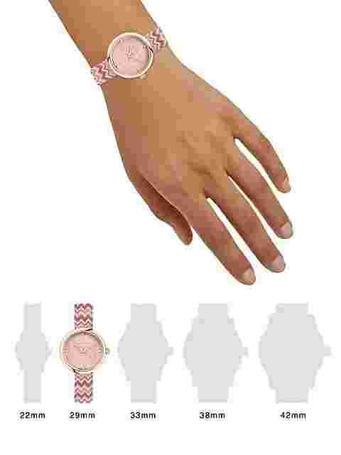MISSONI M1-29 Zig-Zag Stainless Steel & Leather-Strap Watch MWY100720 BF DEAL