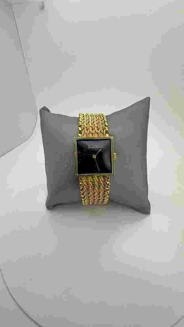 Vintage Bueche Girod Caliber Square 18k Solid Gold Wrist Watch Bracelet