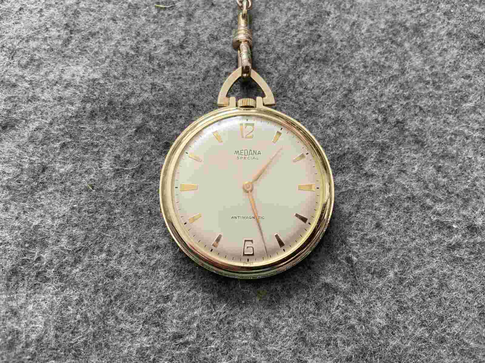 Swiss Made Medana Special Mechanical Wind Up Vintage Pocket Watch
