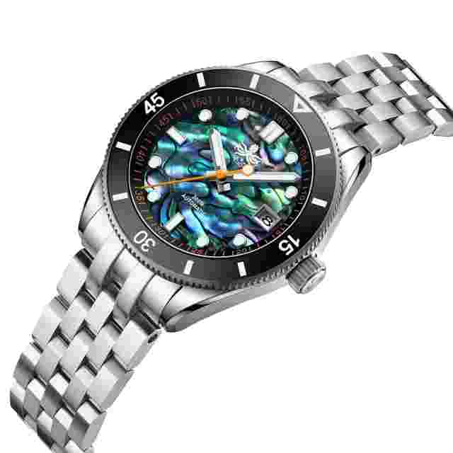 PHOIBOS WAVE MASTER 39.5MM 200M Automatic Diver Watch PY053ED Abalone Shell Date