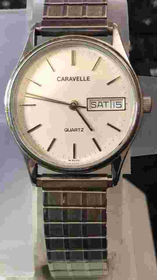 Caravelle Bulova 33mm Day/Date Swiss Movement Quartz Men's Watch, Run (Lot2411)