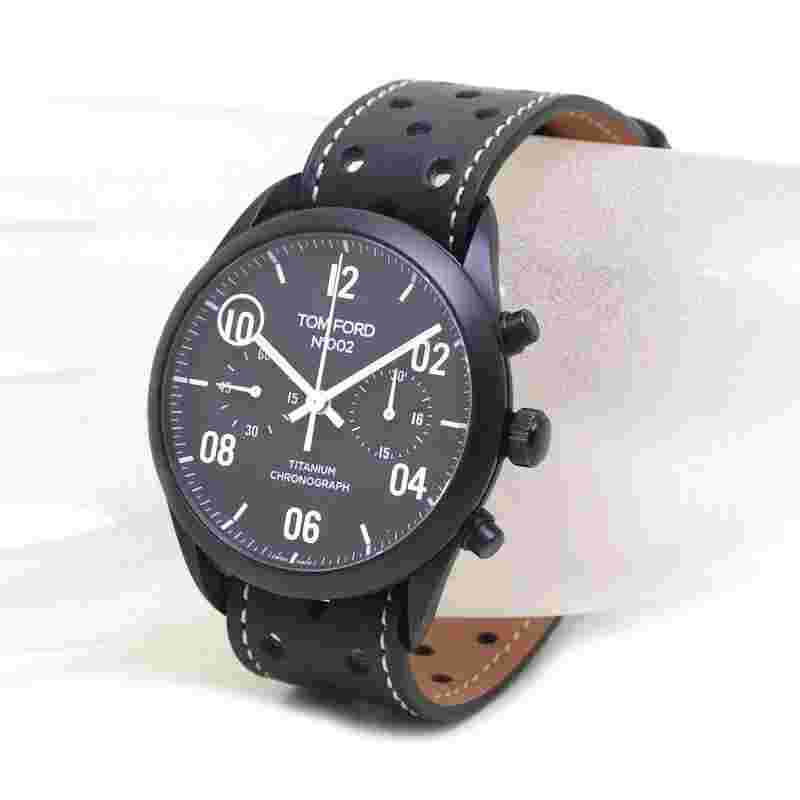 TOM FORD No.002 Limited TF0120256683 Titanium Leather Men's Watch /130304