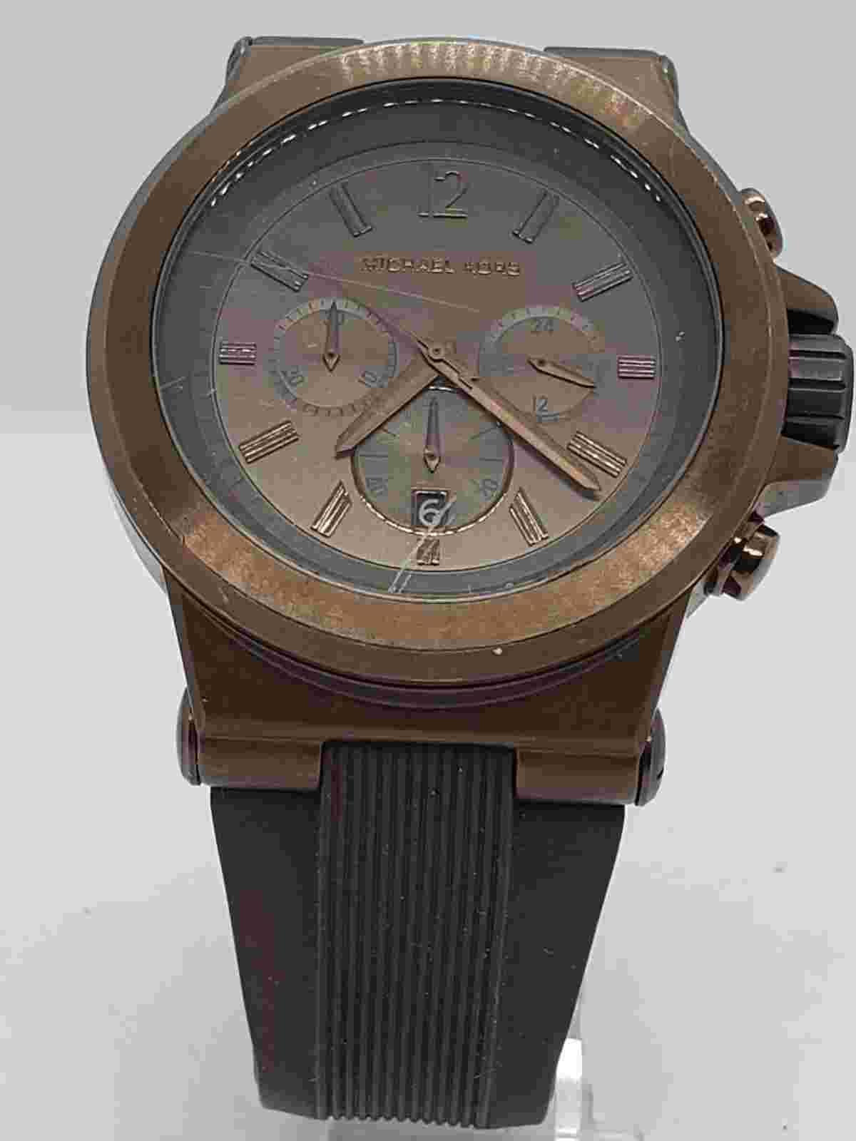 Mens Michael Kors Dylan Brown Chronograph Watch MK8216 Needs A Battery