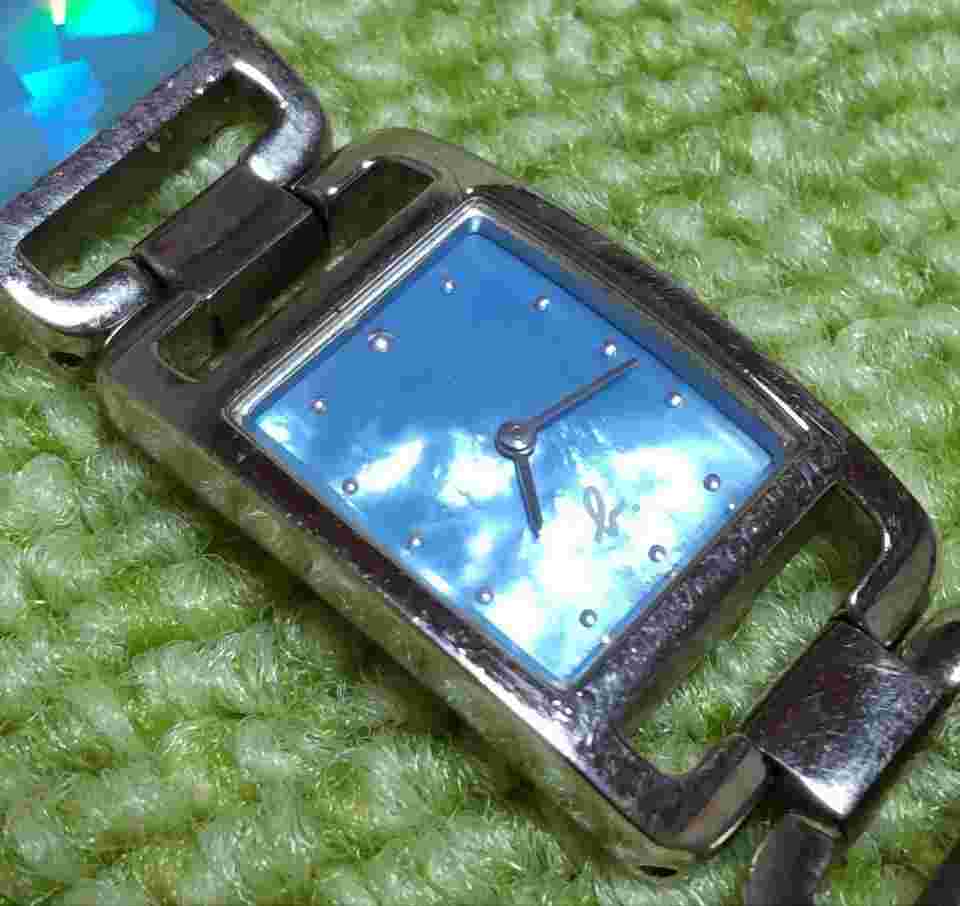 Agnès B Women's Quartz Watch Blue Dial Silver Bracelet Clean Condition 30mm