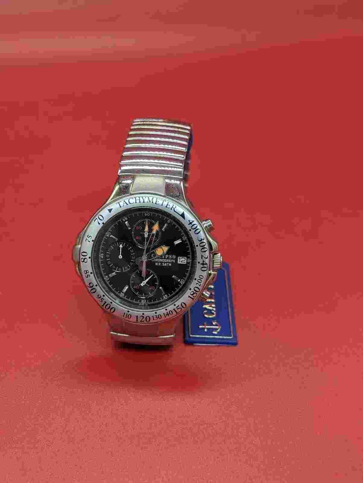 NWT Vintage Mens calypso chronograph W.R SATM Watch Marine Sports Collection