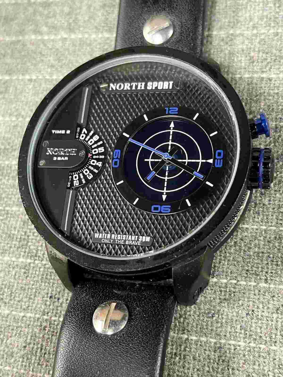 North Sport Large Face Leather Band Quartz Men’s Watch