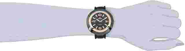 NEW Swistar 453-47L Womens Ceramic & Rose Gold Plated SS Black Rubber Band Watch