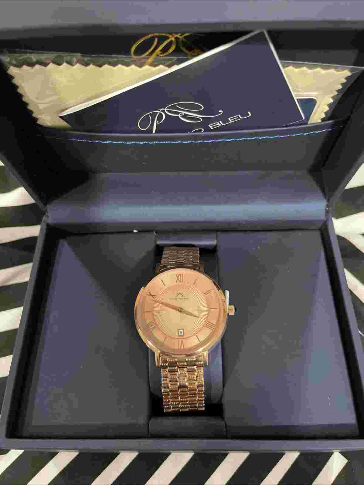 Reloj de lujo fino de aceroinoxidable para mujer Porsamo Bleu Antonia,color Rosa
