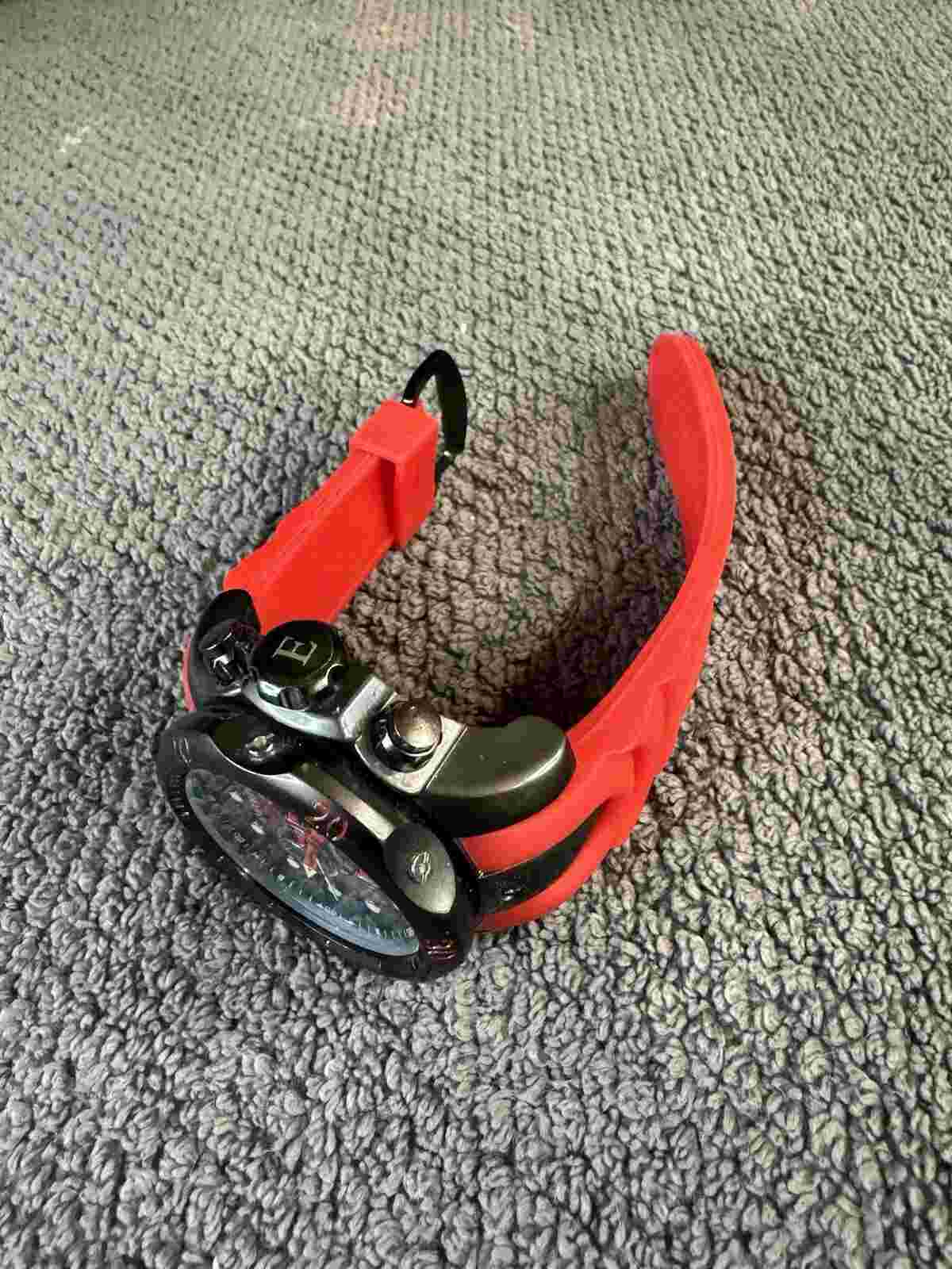 Men's Emporio 6888 Big Face Gun Metal Tone Quartz Watch New Battery