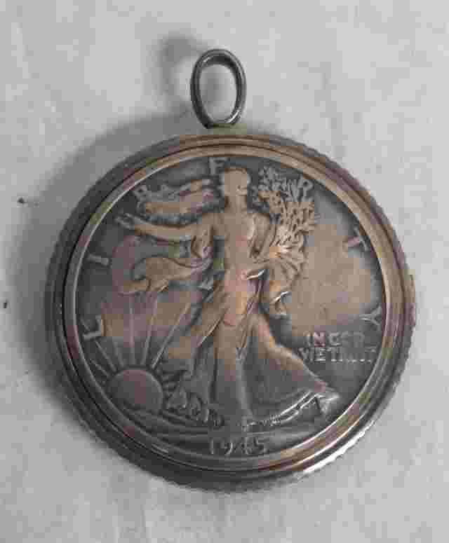 RARE SILVER BUECHE GIROD BIENNE WALKING LIBERTY HALF DOLLAR COIN POCKETWATCH
