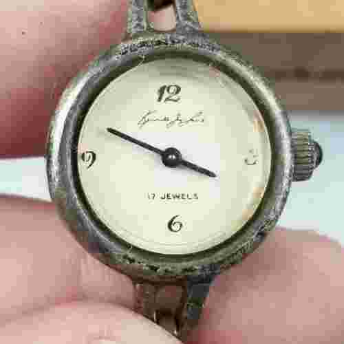 Vintage Kenneth Jay Lane STERLING SILVER 17 Jewels Womens Watch Untested 17 Gram