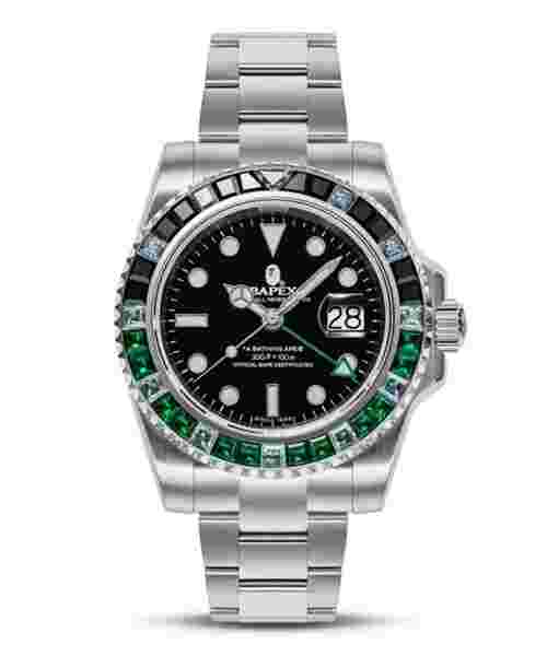 A BATHING APE TYPE 2 BAPEX CRYSTAL STONE 1J70187008 wristwatch JAPAN NEW