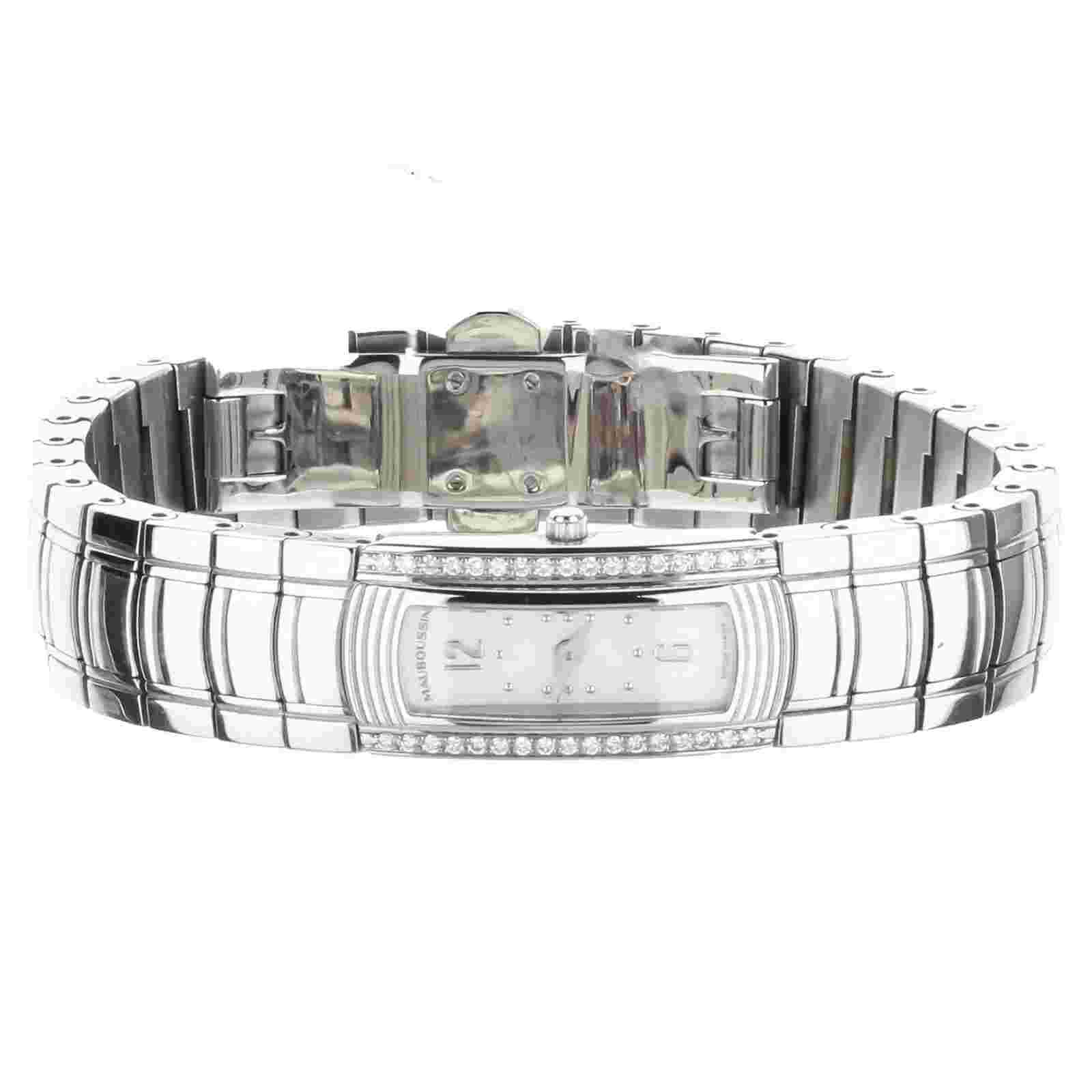 Mauboussin Diamond Railed Bracelet Watch Quartz Model