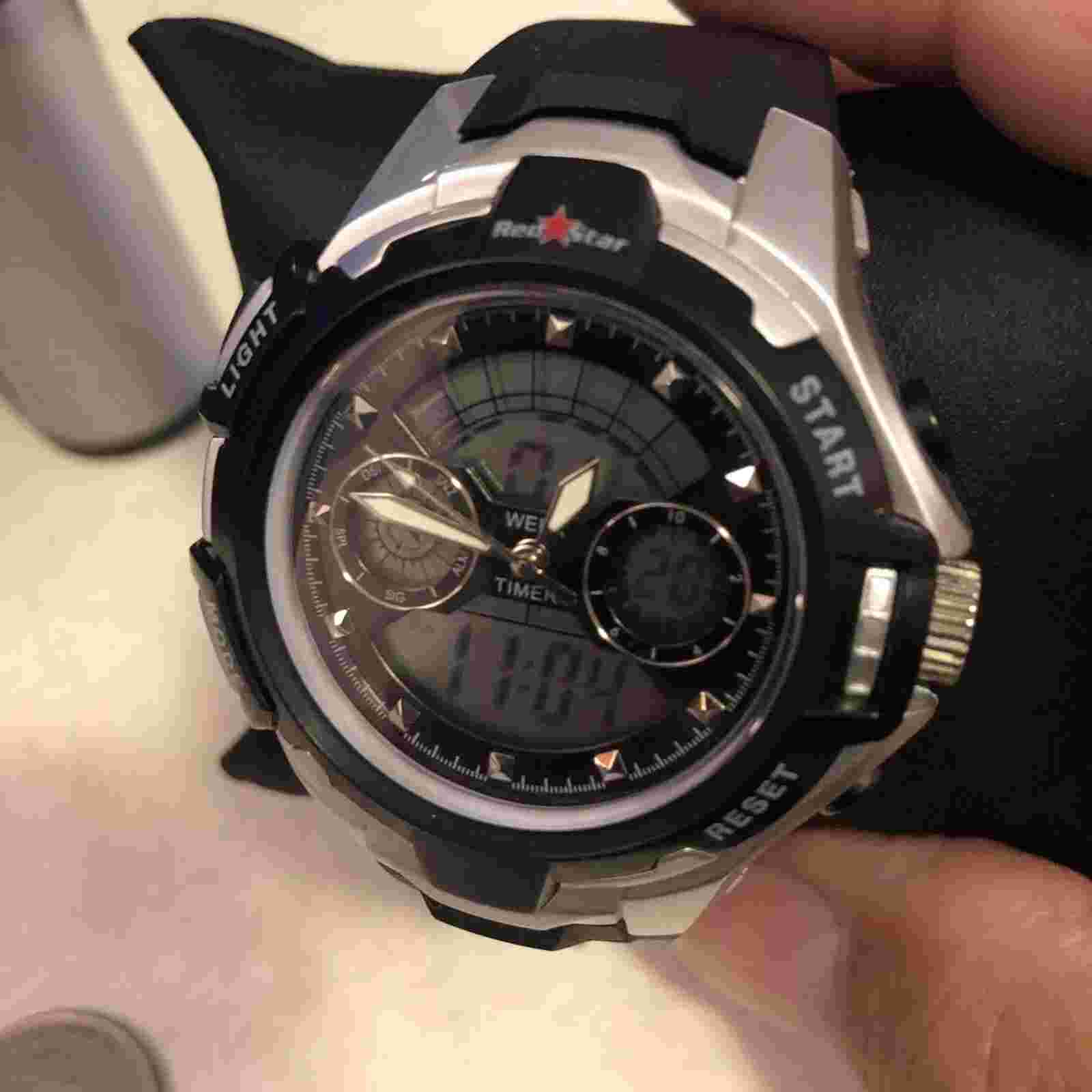 Rare Red Star Dual Time Watch