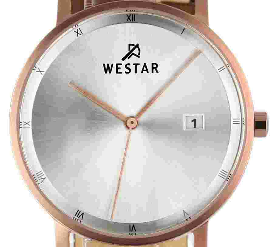 Westar Profile Brown Leather Strap Silver Dial Quartz 50221PPN627 Men's Watch
