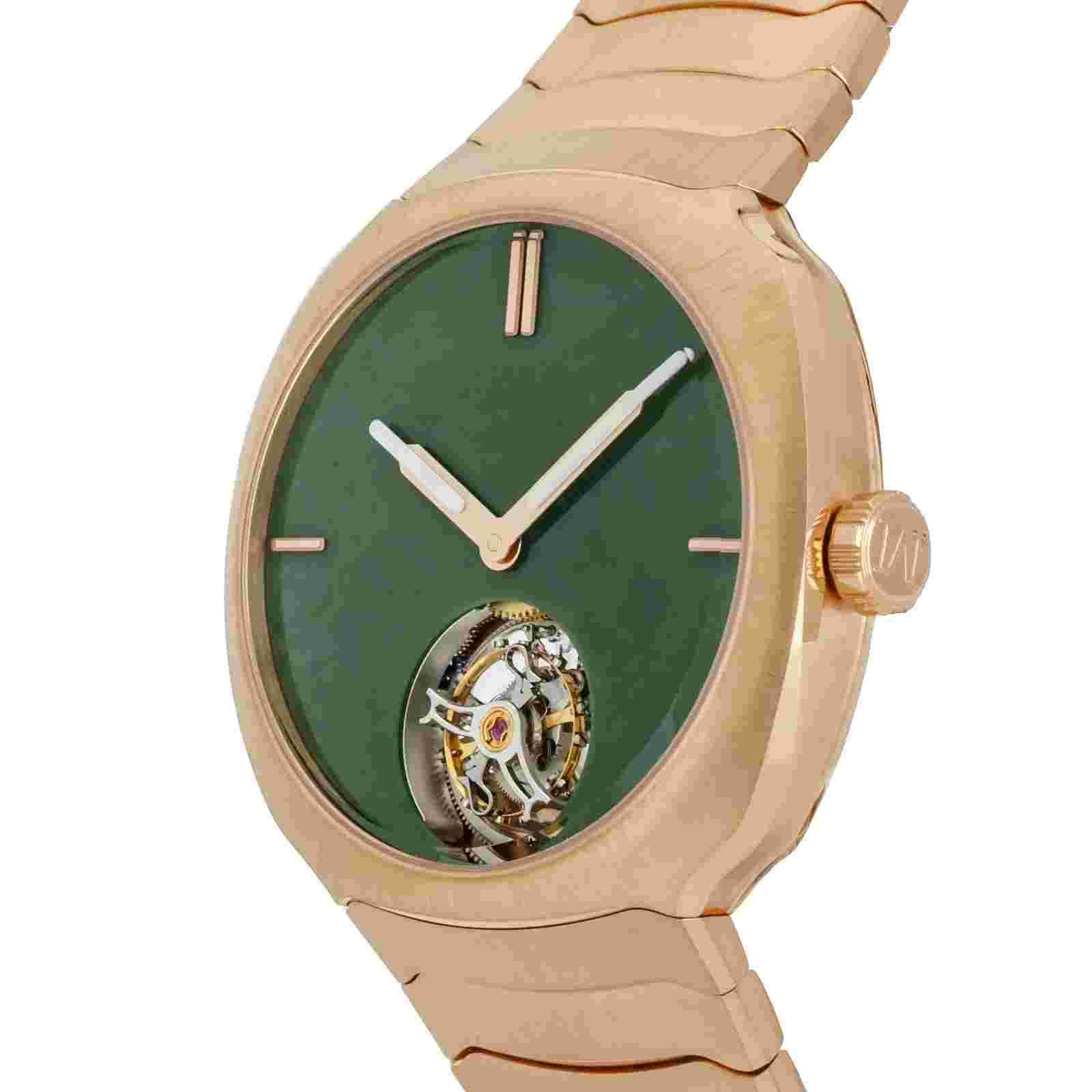 H. Moser & Cie Streamliner Tourbillon LE Auto Rose Gold Jade 40 Watch 6804-0406