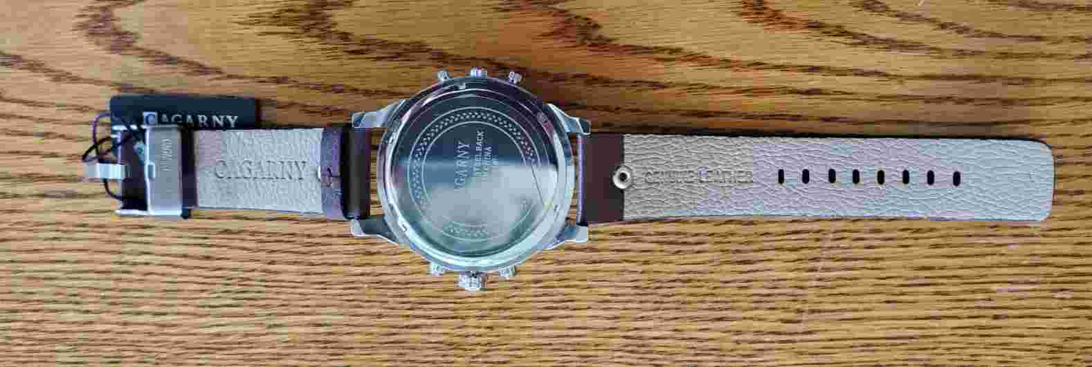 CAGARNY 6820 Men Dual Movement Leather Strap Quartz Watch-With Tags