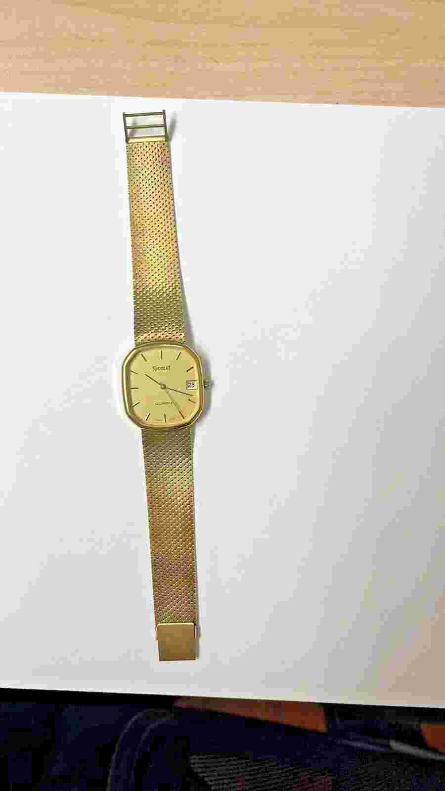 14k Solid Gold Nicolet Watch For  Men and women
