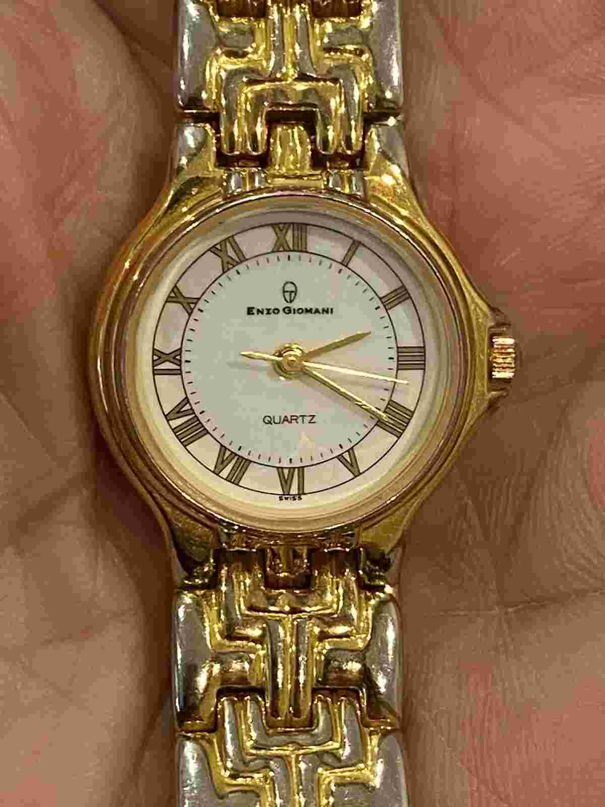 Enzo Giomani 18-K Gold Plated Ladies Swiss 1-Jewel Movement, Bracelet Watch