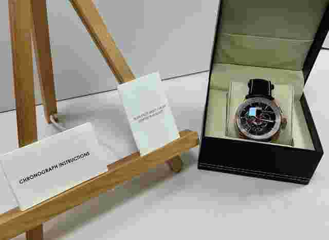 RARE,UNIQUE Men's CHRONOGRAPH Watch BRONZO ITALIA "Grand Competition" Croc Band