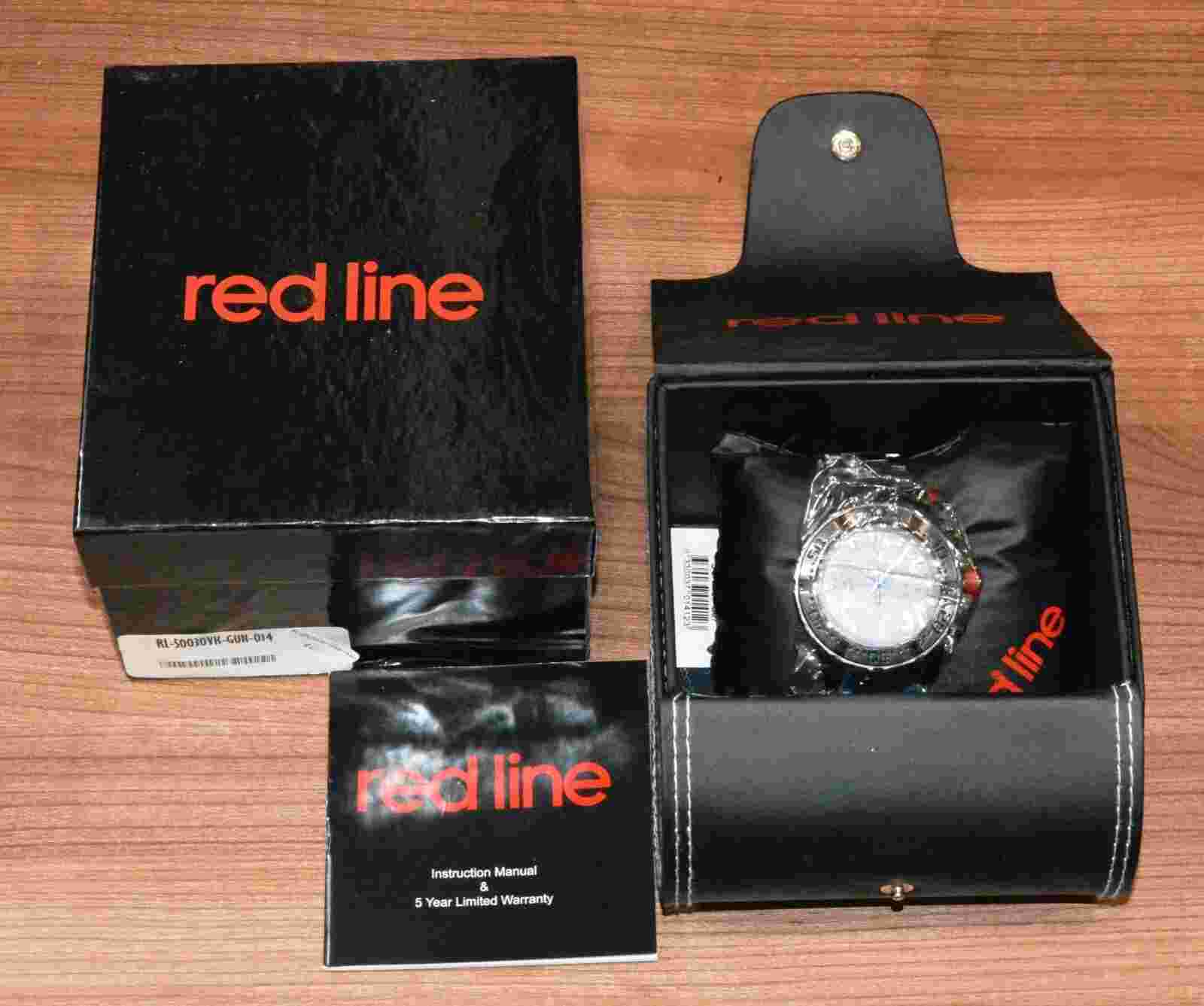 New Men's Red Line Chronograph 44mm Black/ Gray Watch RL-50030VK w/ Box+ Papers!