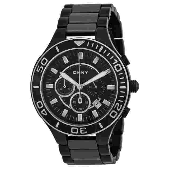 DKNY Black Chronograph Dial Ceramic Mens Watch NY1490