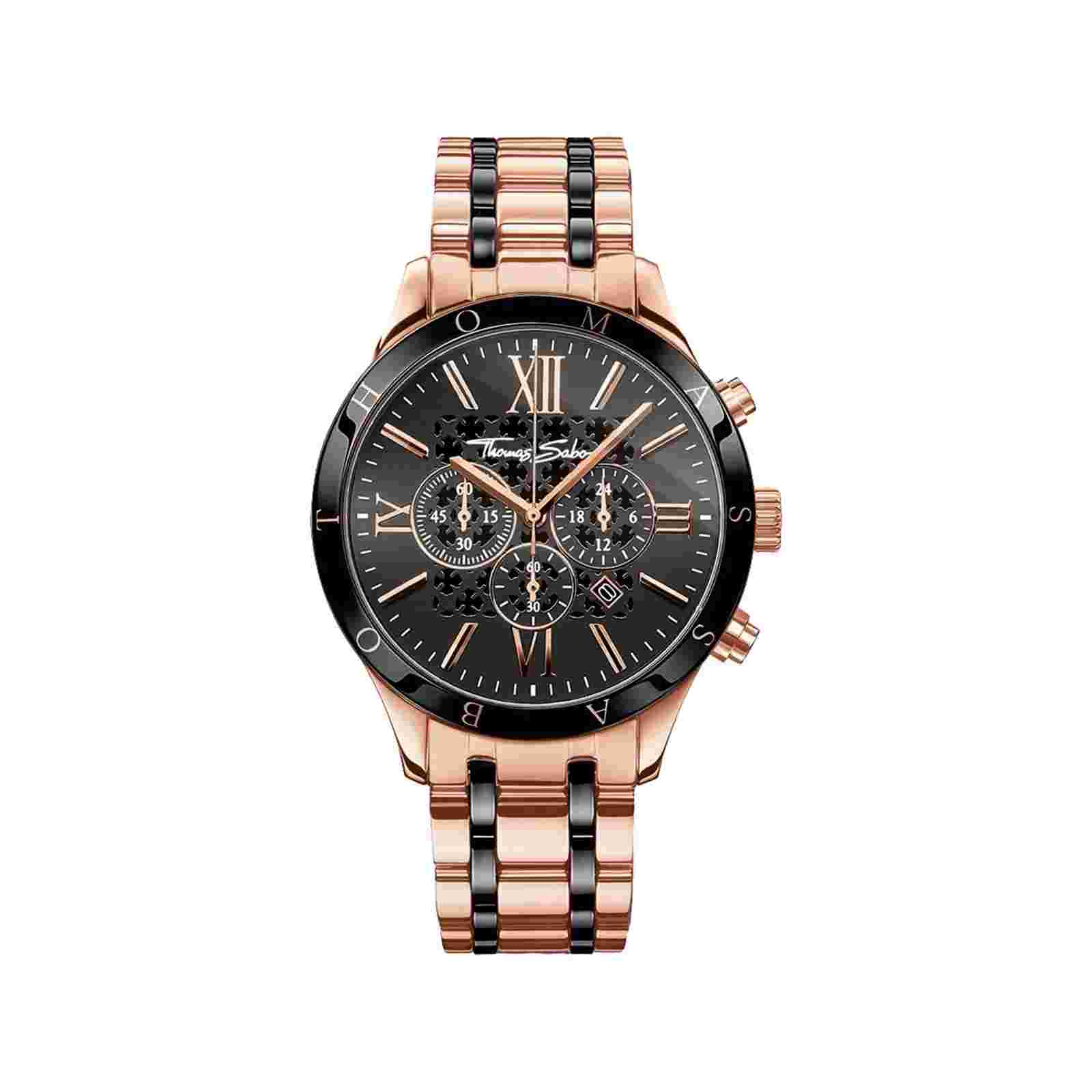 Mens Rebel Urban Rose Gold And Black Watch