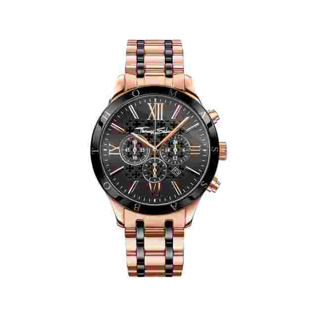 Mens Rebel Urban Rose Gold And Black Watch